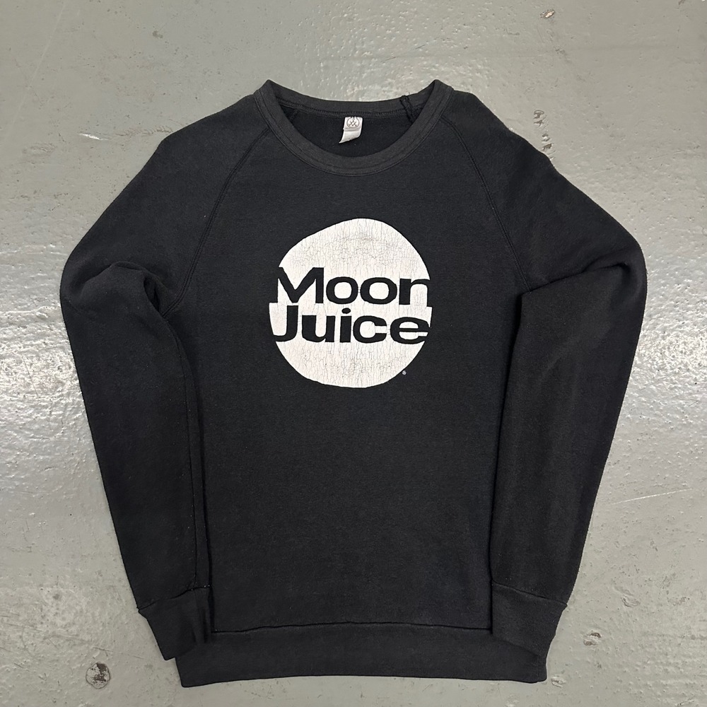 Alternative Moon Juice Mens Sweatshirt Medium Black Preowned Graphic Raglan